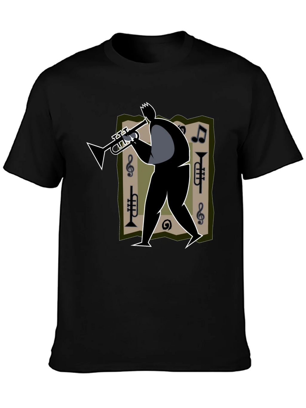 Jazz Musician Graphic Tee - Black Cotton T-Shirt product image 3