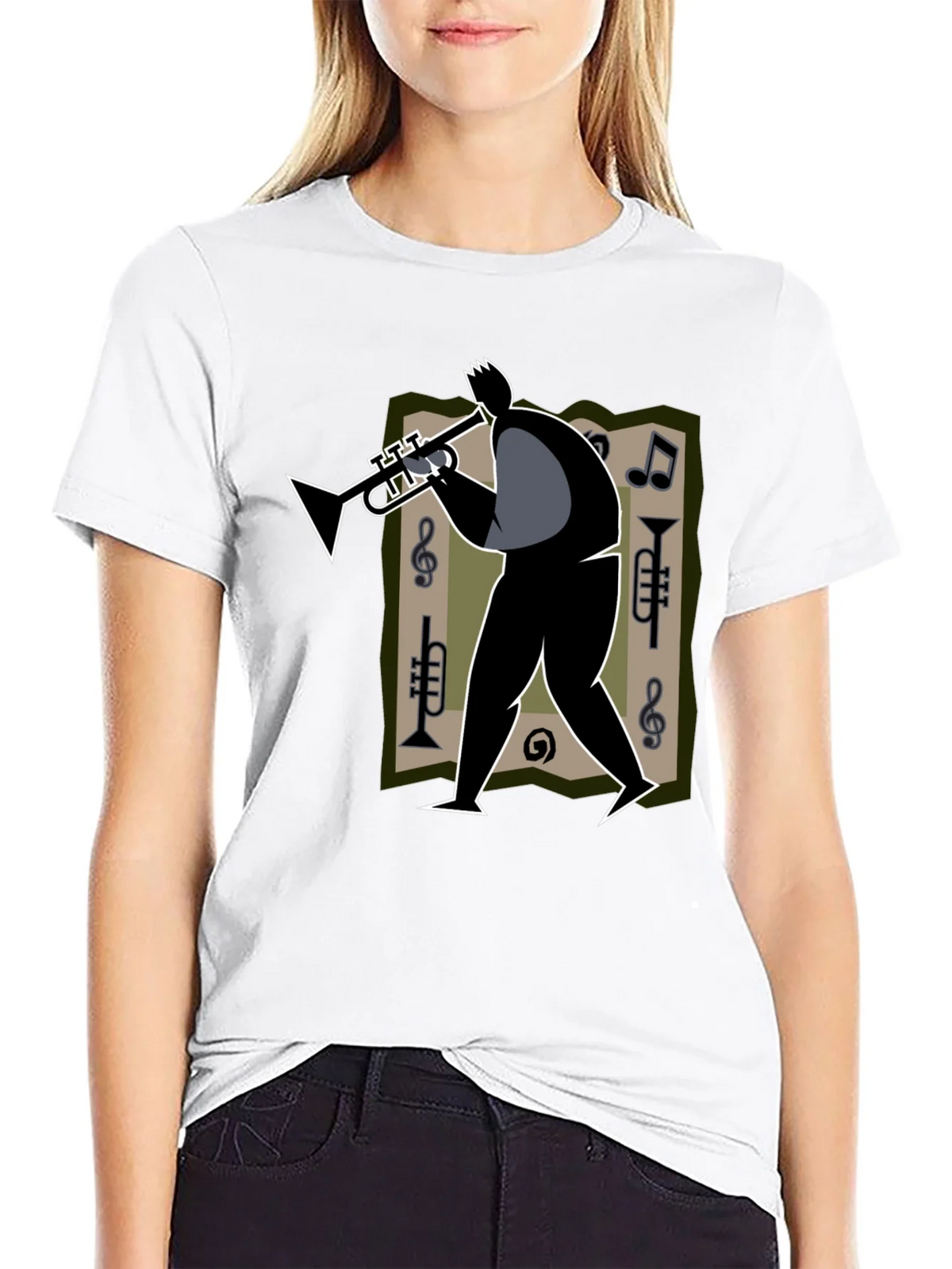 Jazz Musician Graphic Tee - Black Cotton T-Shirt product image 8