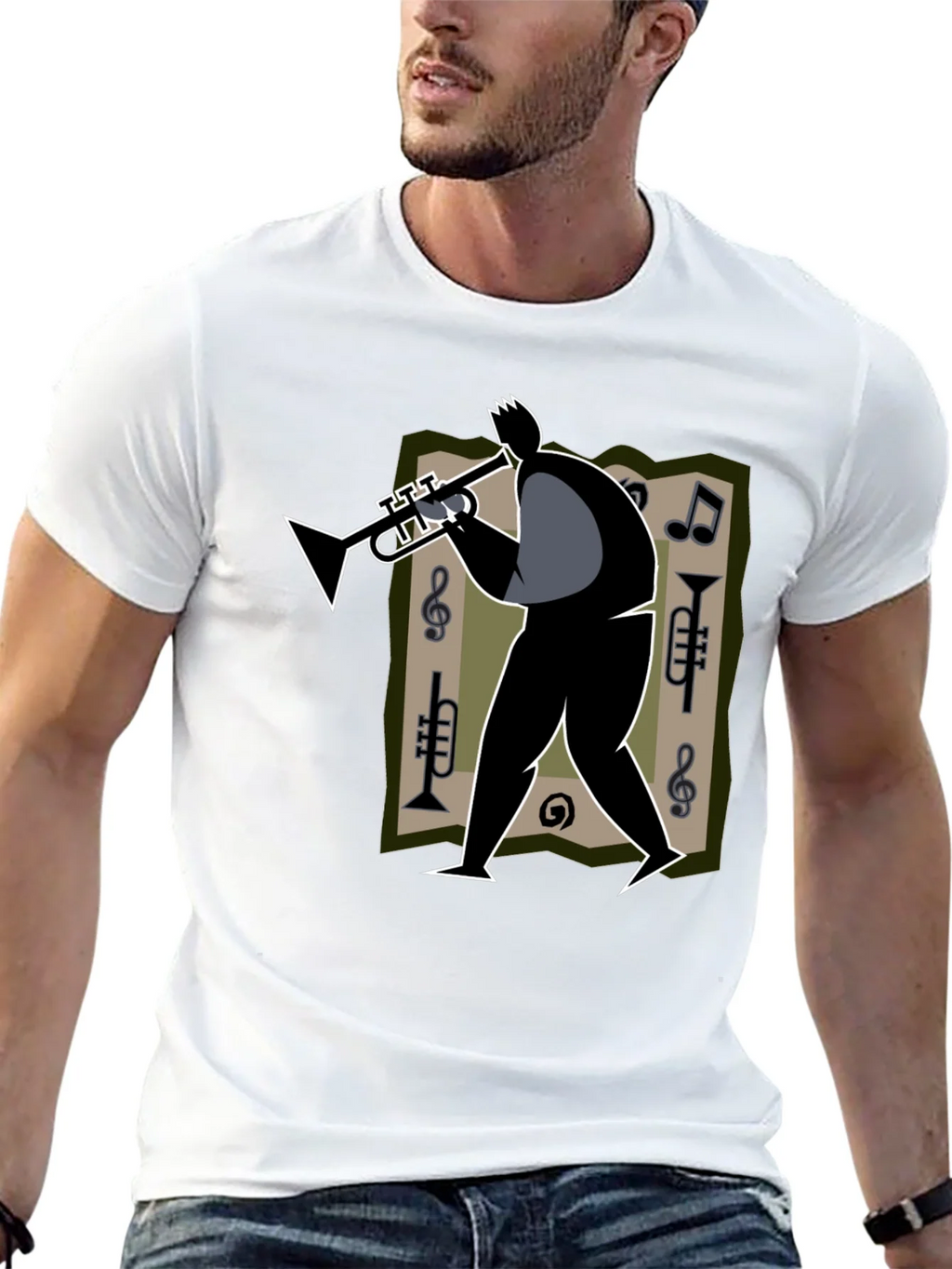 Jazz Musician Graphic Tee - Black Cotton T-Shirt product image 12