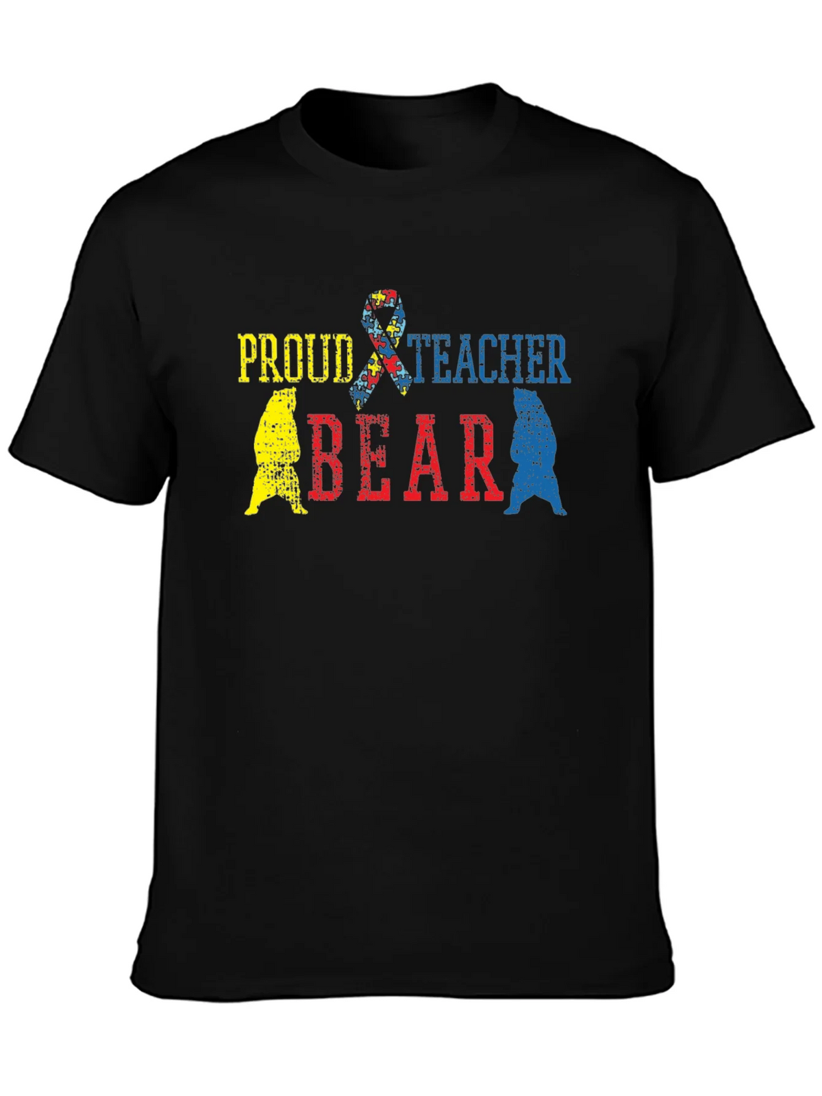 Proud Teacher Bear Autism Awareness T-Shirt product image 3
