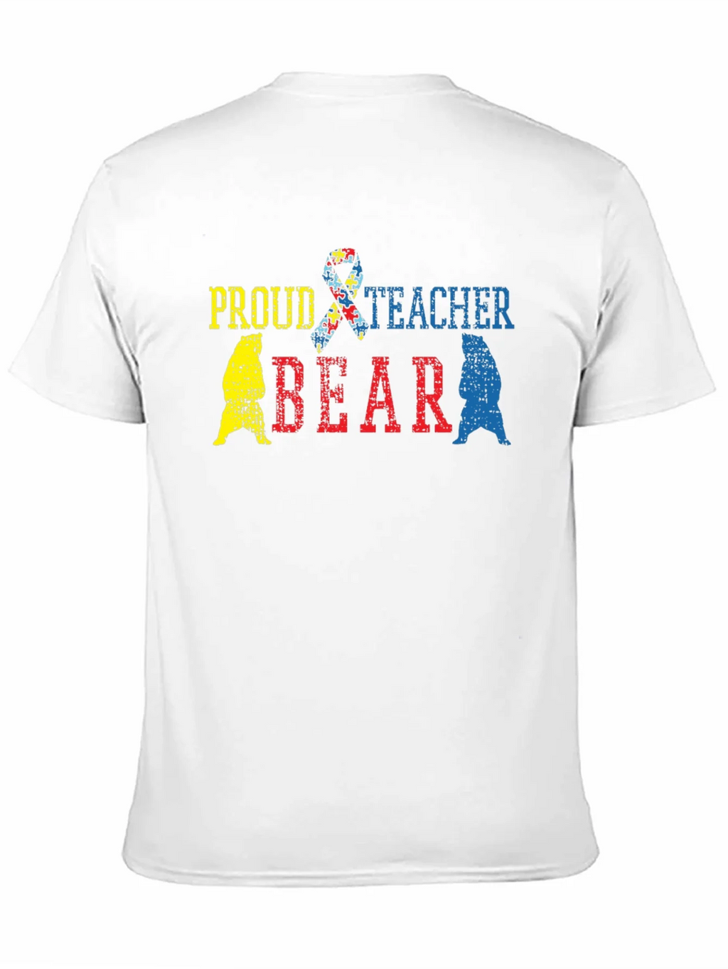 Proud Teacher Bear Autism Awareness T-Shirt product image 9