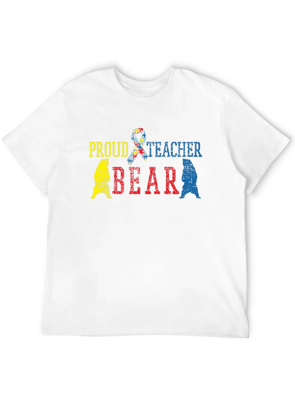 Proud Teacher Bear Autism Awareness T-Shirt product image 10
