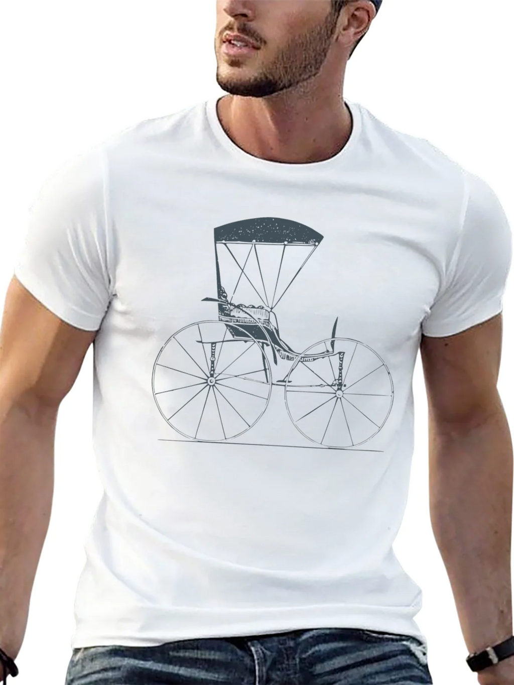 Vintage High Wheel Bike Graphic Tee product image 9