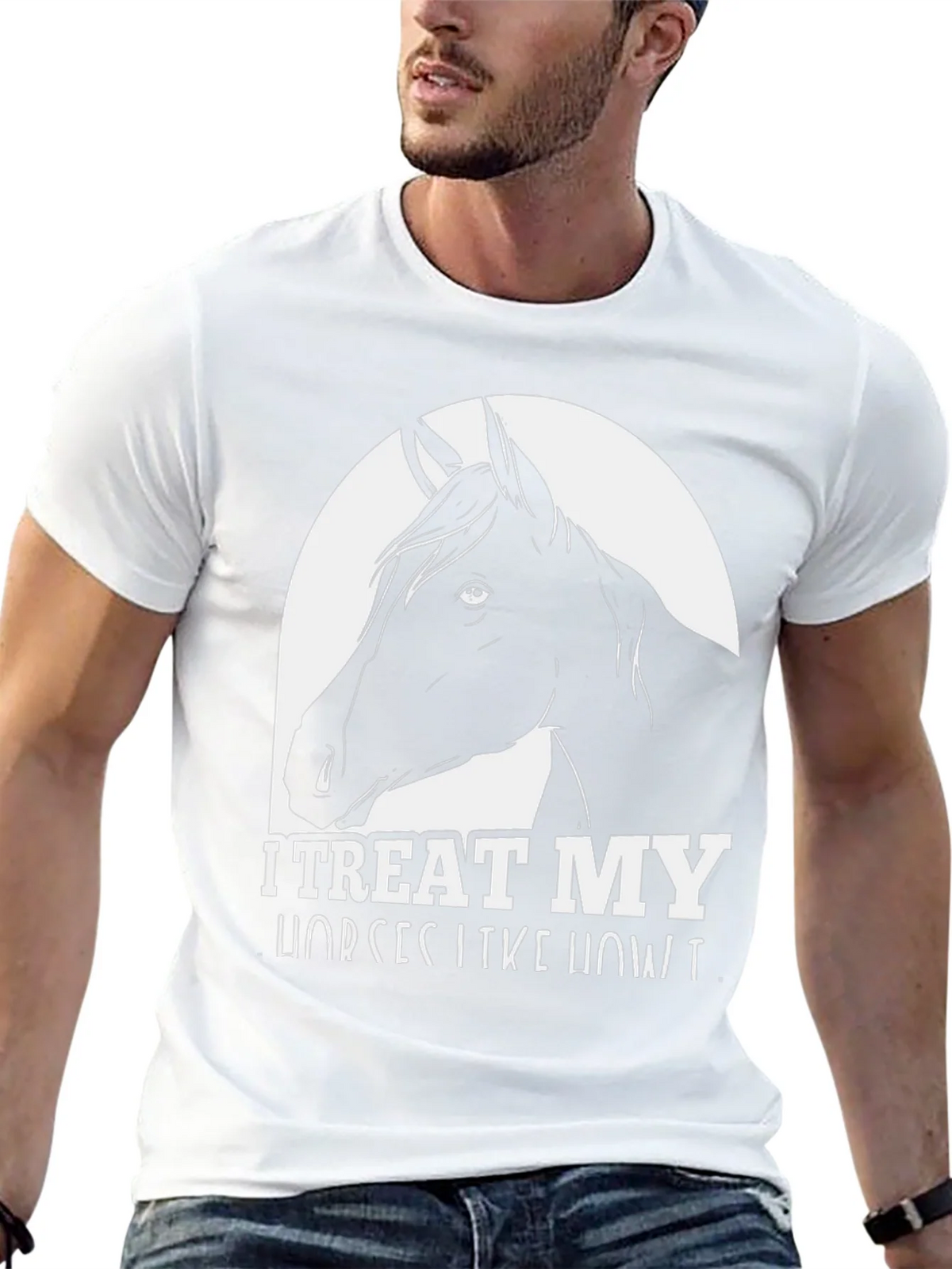 I Treat My Horses Like Royalty Black Graphic Tee product image 10
