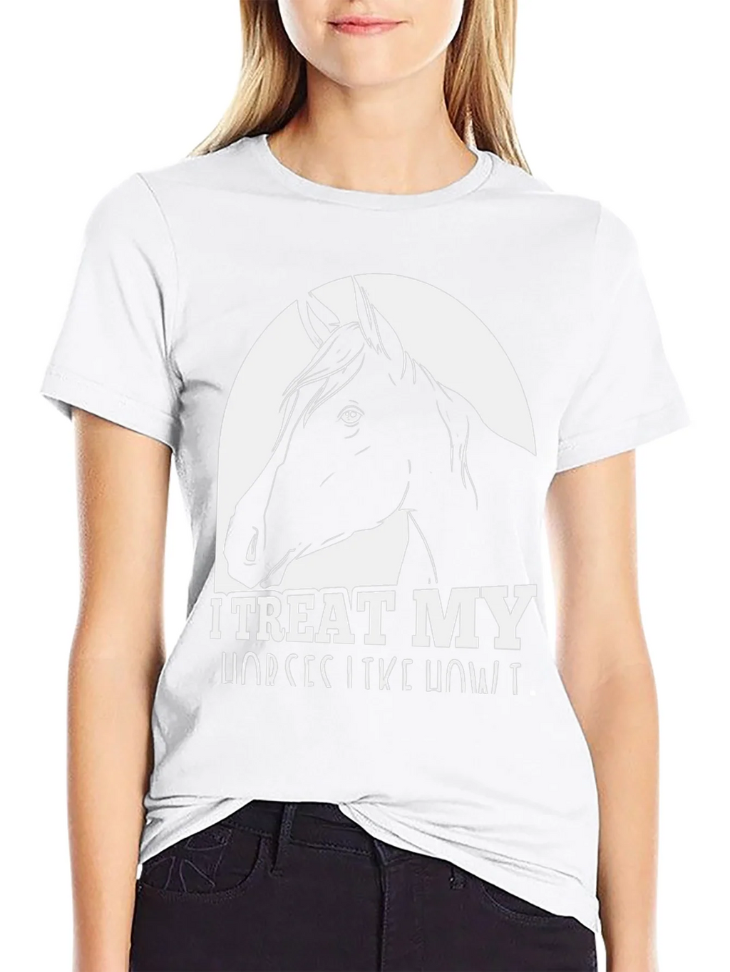 I Treat My Horses Like Royalty Black Graphic Tee product image 6