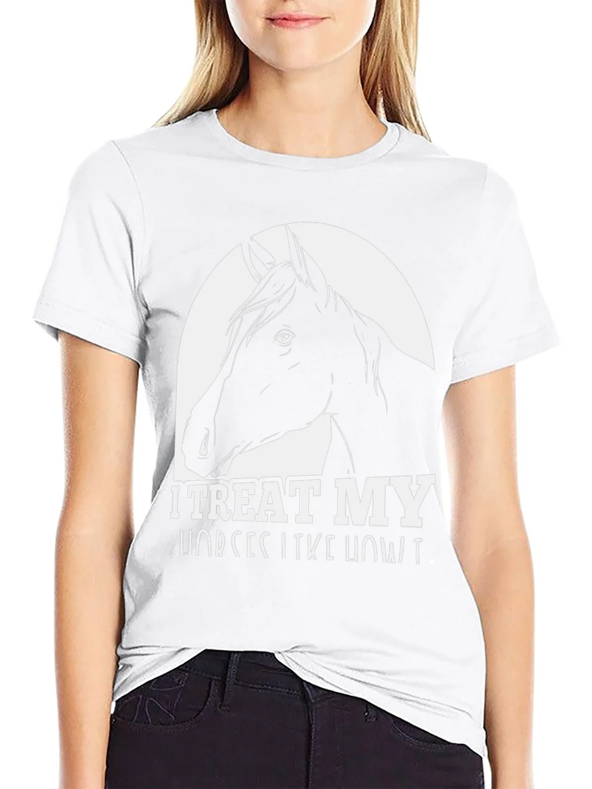 I Treat My Horses Like Royalty Black Graphic Tee product image 6
