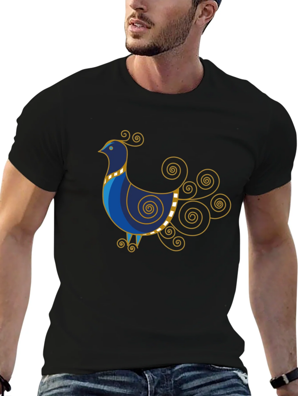 Stylized Bird Graphic Tee - Black product image 6