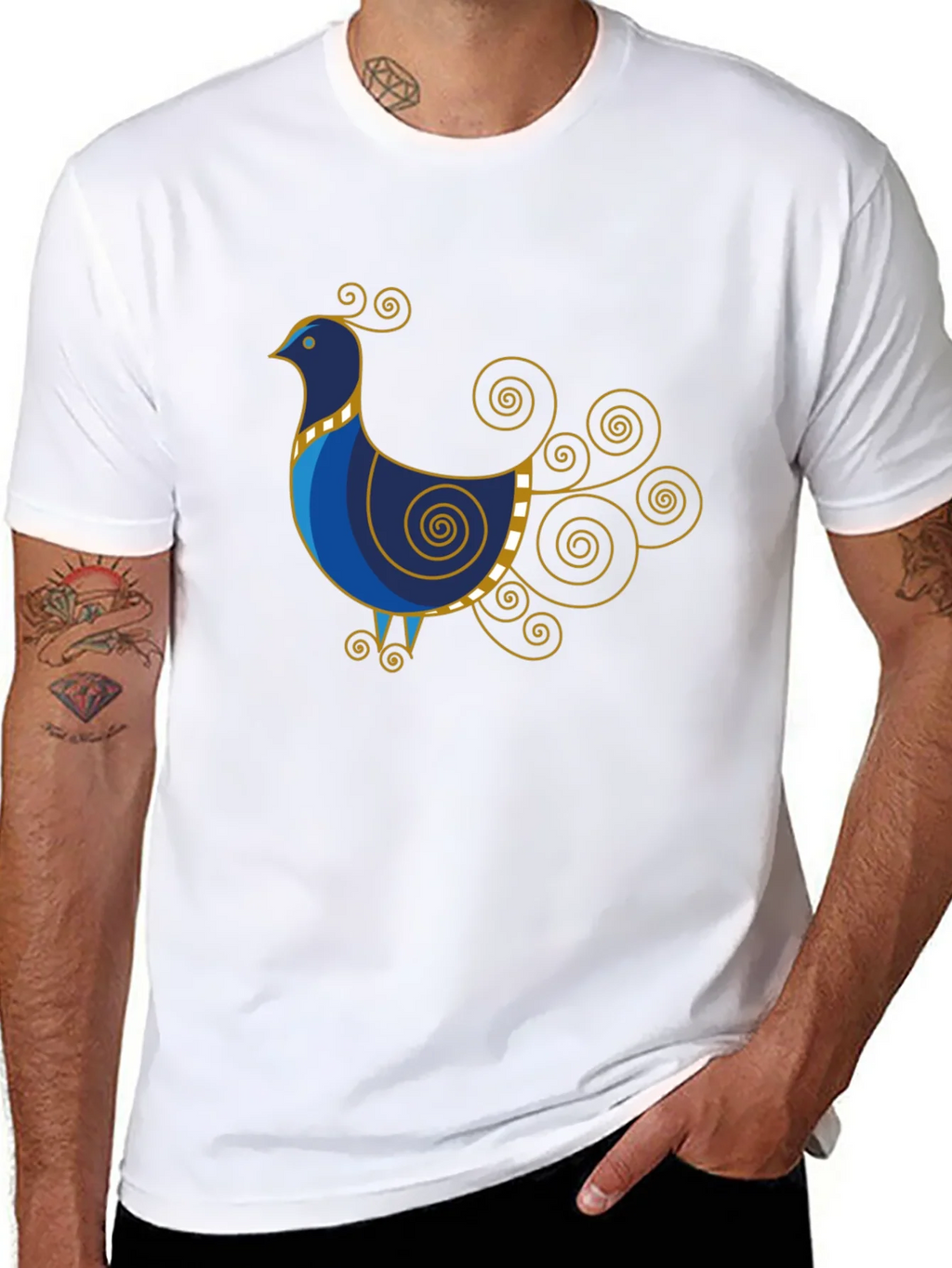Stylized Bird Graphic Tee - Black product image 7
