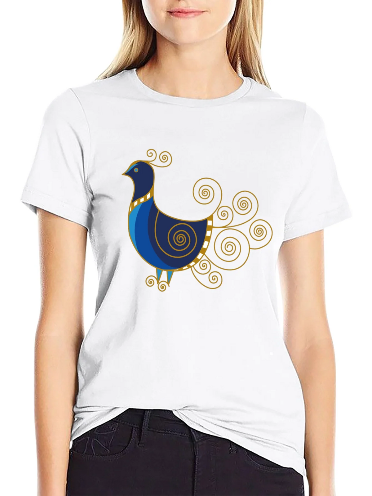 Stylized Bird Graphic Tee - Black product image 8