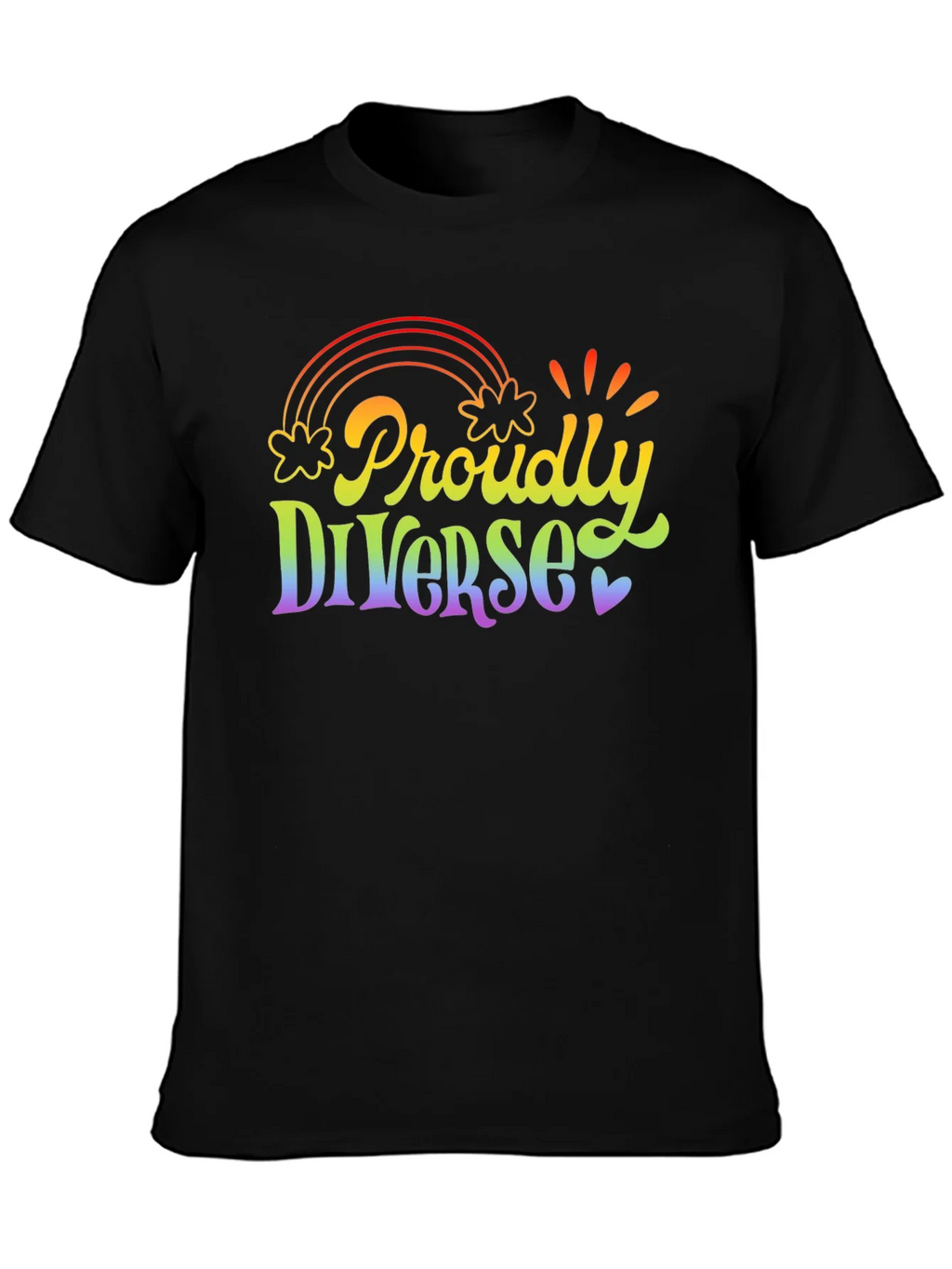 Proudly Diverse Rainbow Graphic T-Shirt product image 3