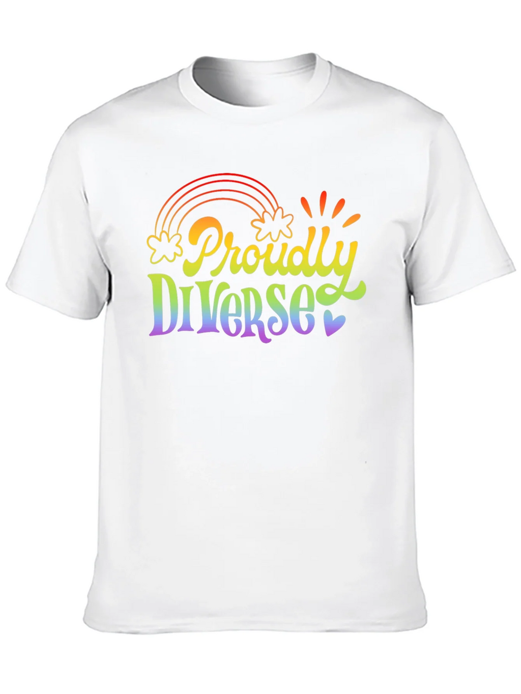 Proudly Diverse Rainbow Graphic T-Shirt product image 9