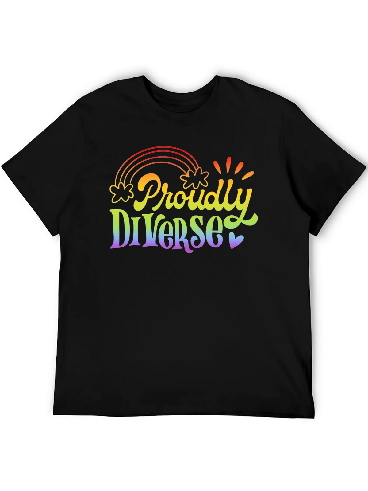 Proudly Diverse Rainbow Graphic T-Shirt product image 5