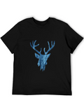 Blue Stag Graphic Print Black T-Shirt product image 1