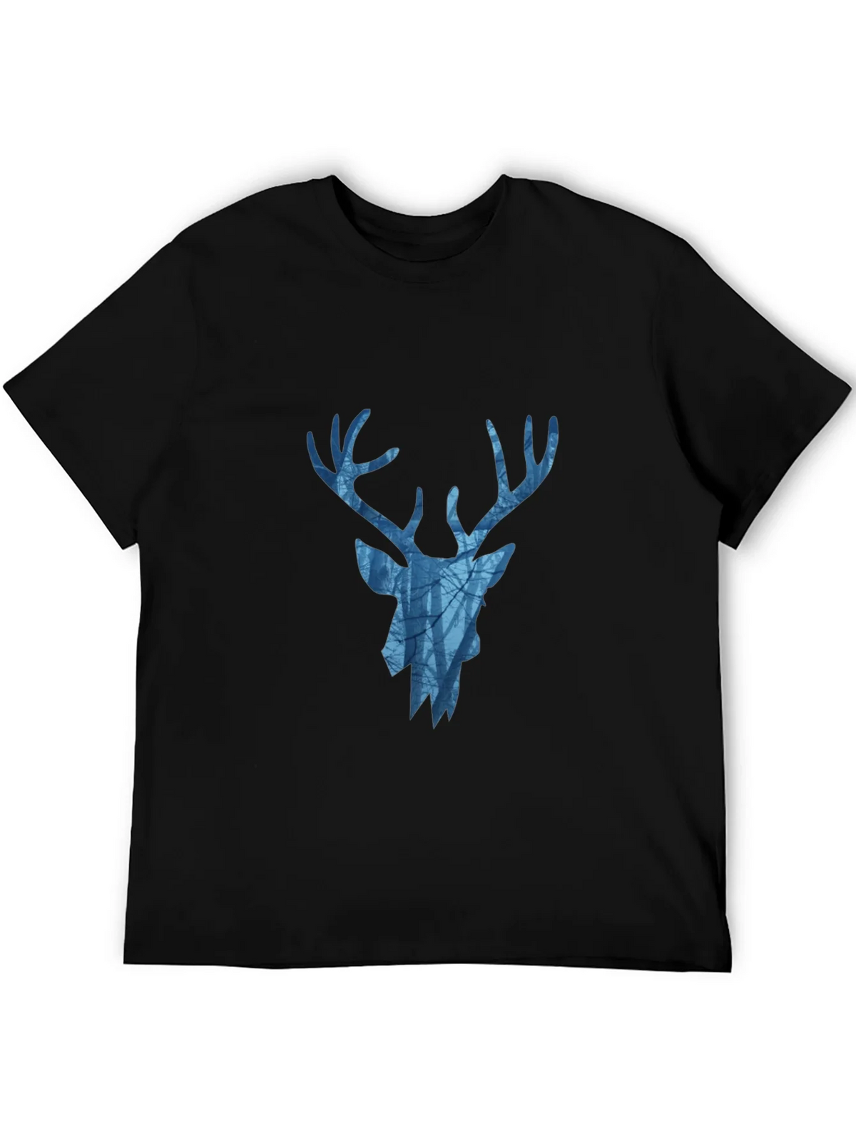 Blue Stag Graphic Print Black T-Shirt product image 1
