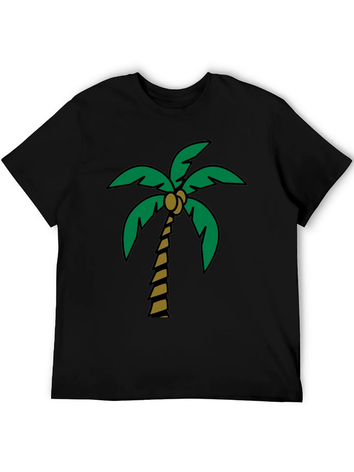Tropical Palm Tree Graphic Tee - Black Cotton Blend product image 5