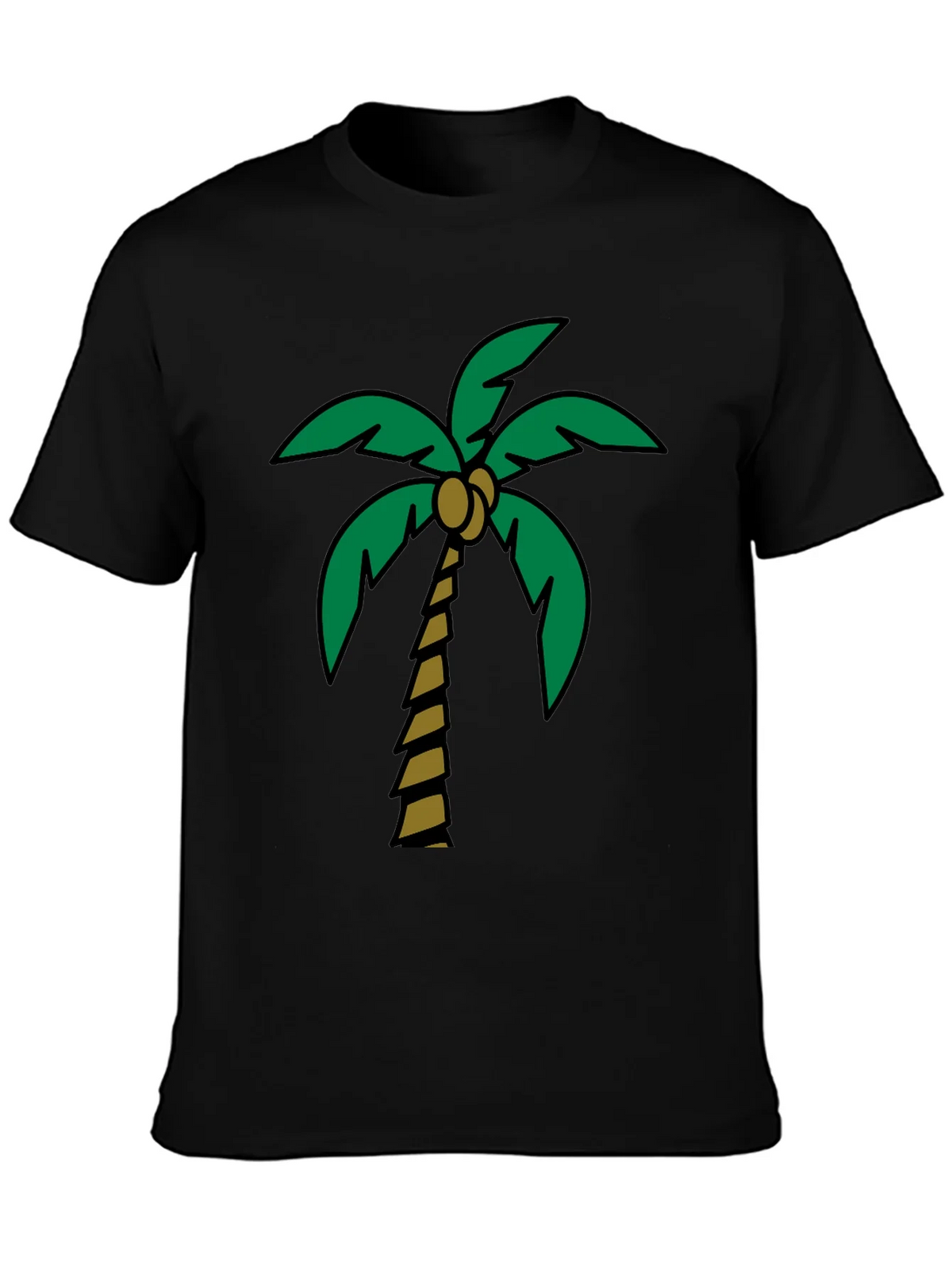 Tropical Palm Tree Graphic Tee - Black Cotton Blend product image 3