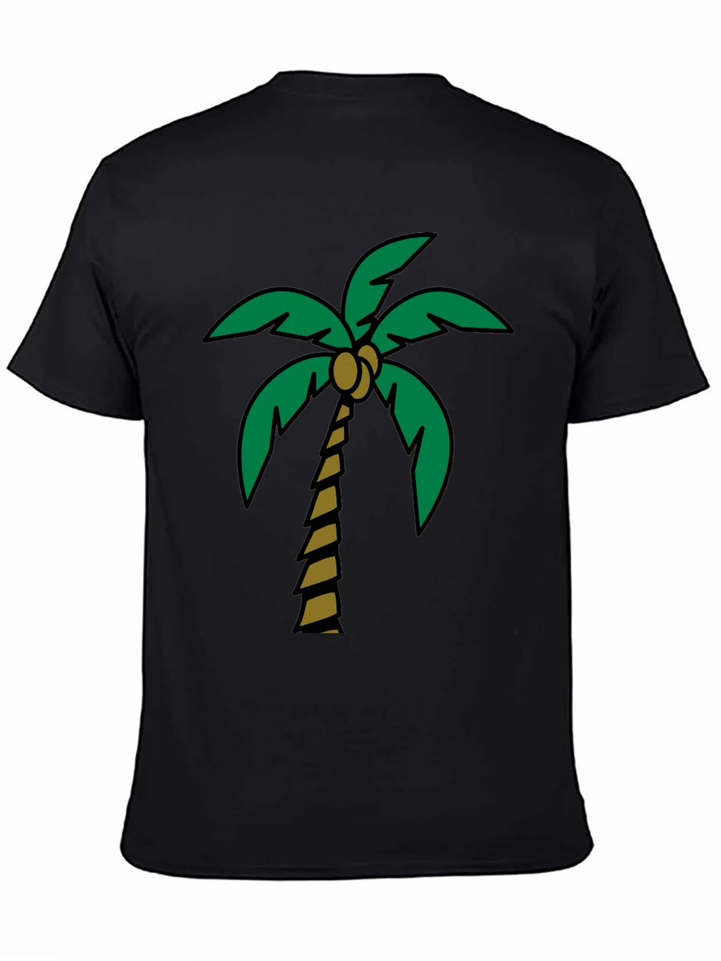 Tropical Palm Tree Graphic Tee - Black Cotton Blend product image 4