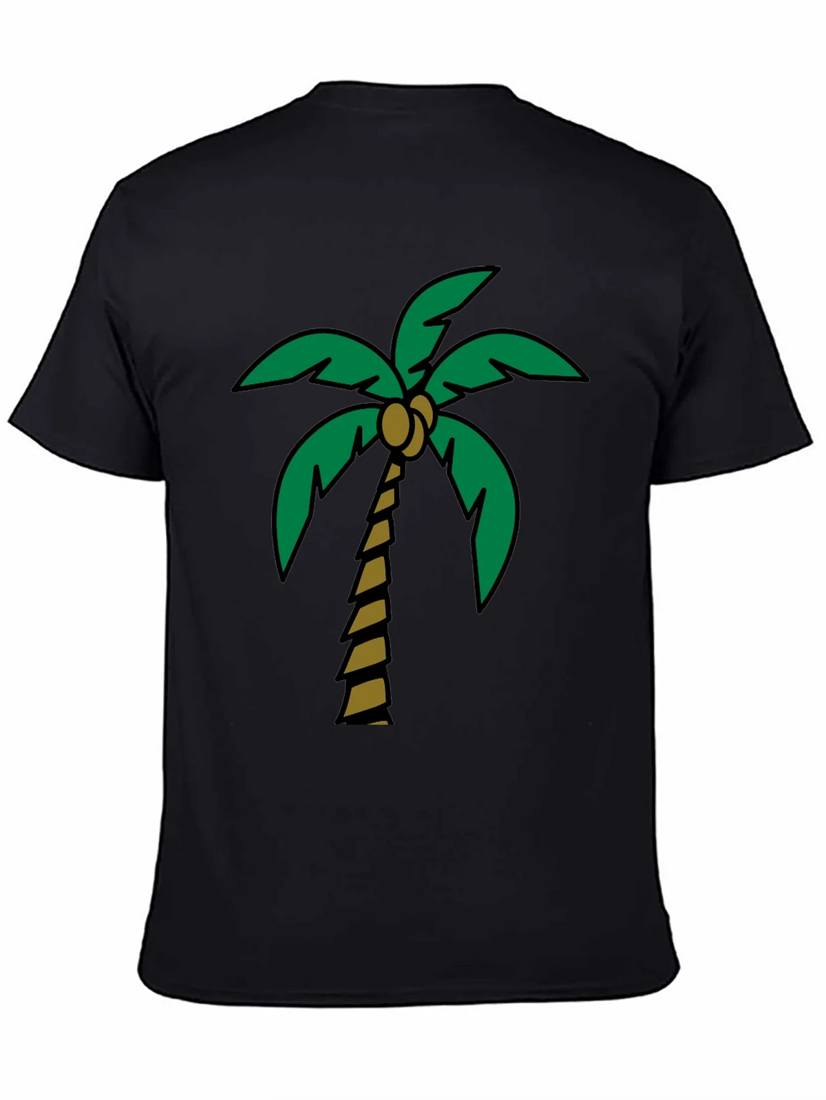 Tropical Palm Tree Graphic Tee - Black Cotton Blend product image 4