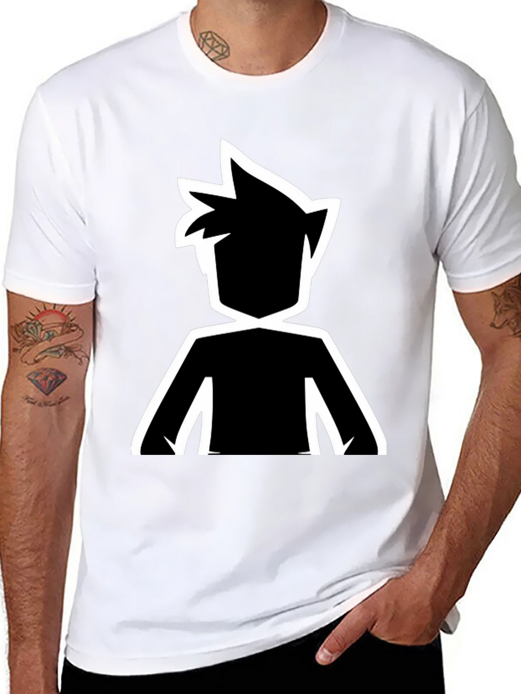Stylized Silhouette Graphic Tee - Black product image 7