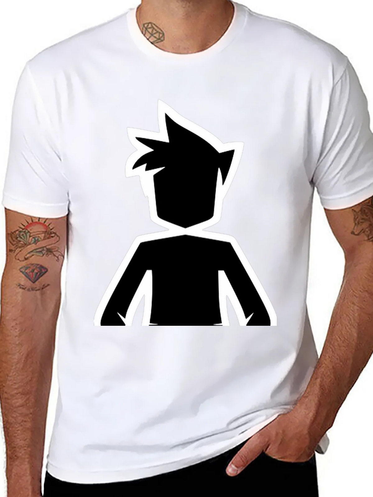 Stylized Silhouette Graphic Tee - Black product image 7