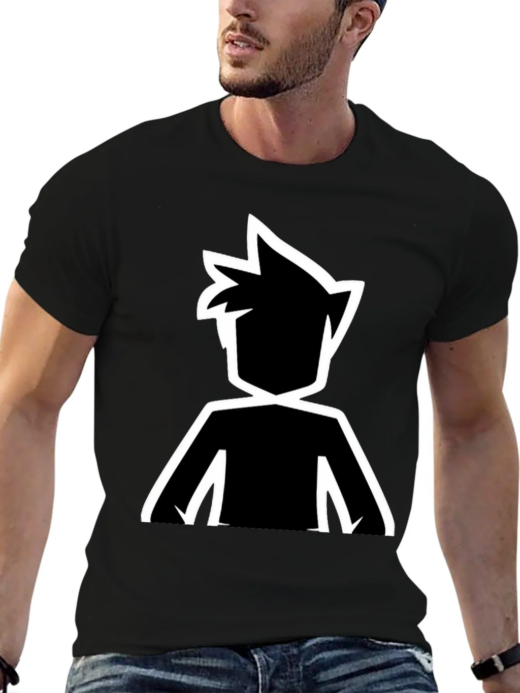 Stylized Silhouette Graphic Tee - Black product image 6