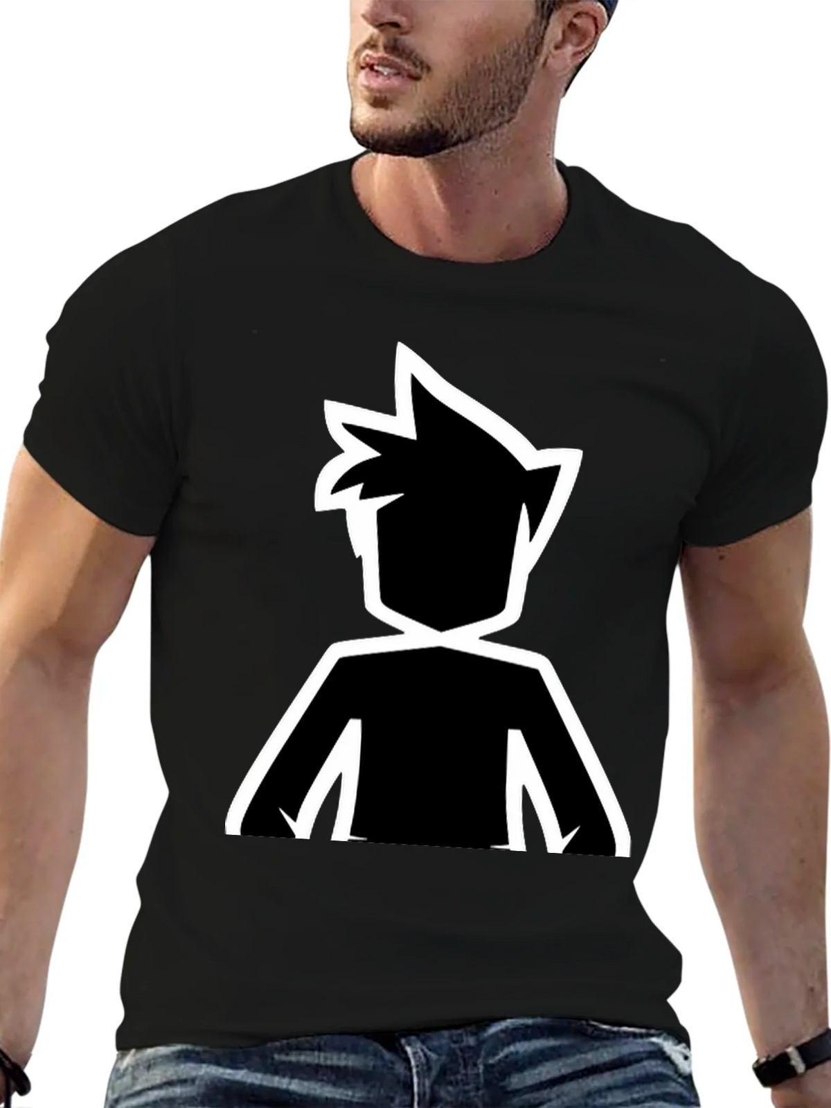Stylized Silhouette Graphic Tee - Black product image 6