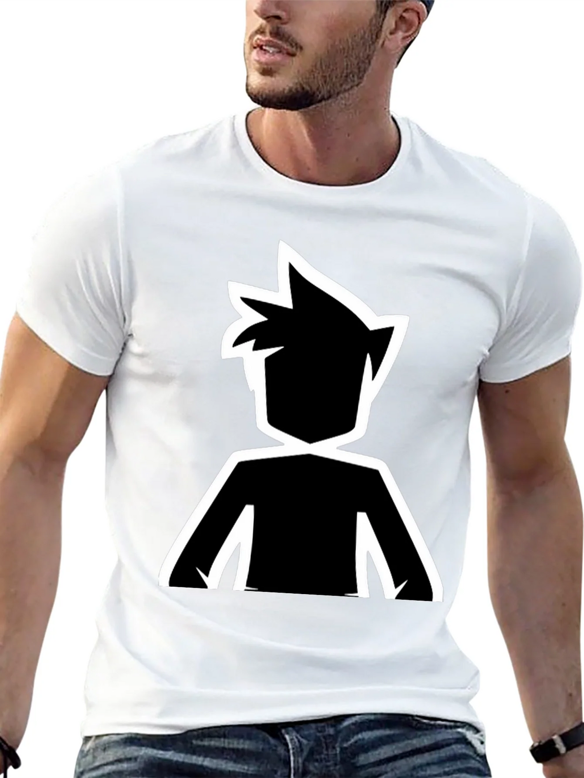 Stylized Silhouette Graphic Tee - Black product image 11