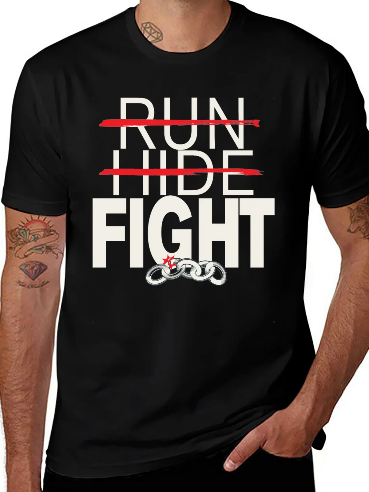 Run Hide Fight Graphic T-Shirt product image 1