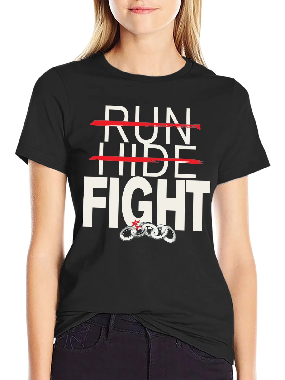 Run Hide Fight Graphic T-Shirt product image 2