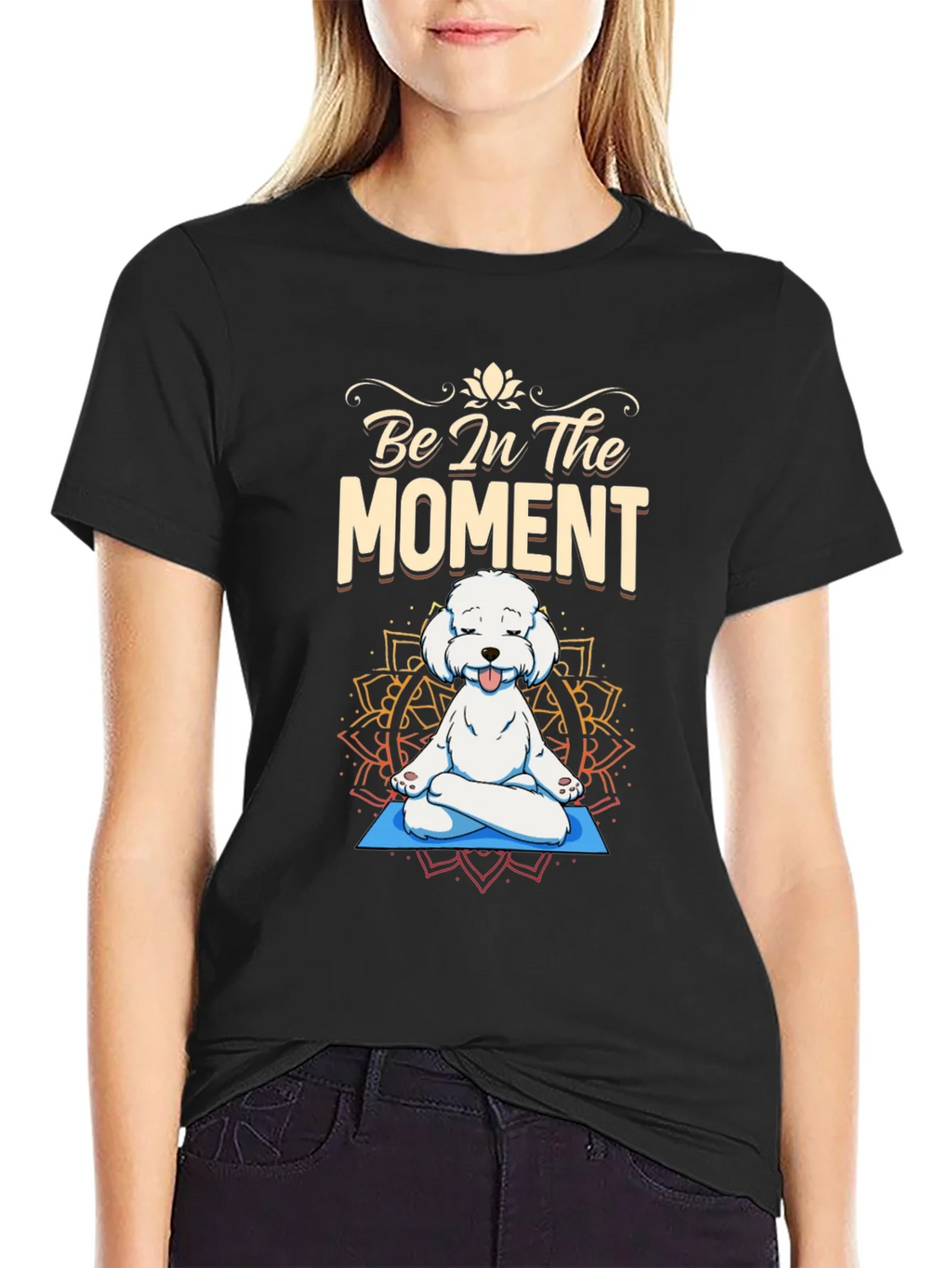 Zen Dog T-Shirt - Be In The Moment Yoga Tee product image 2