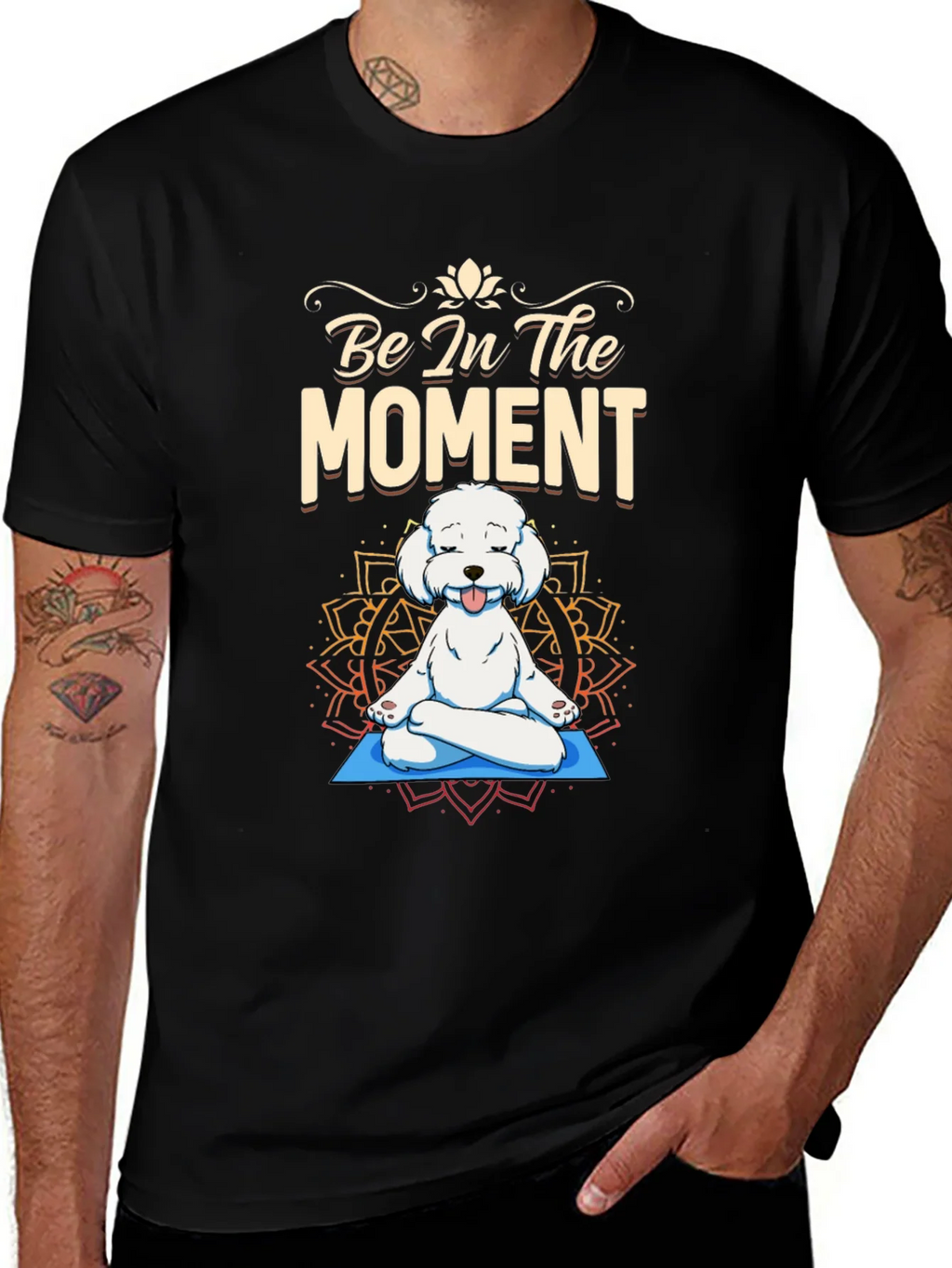 Zen Dog T-Shirt - Be In The Moment Yoga Tee product image 1