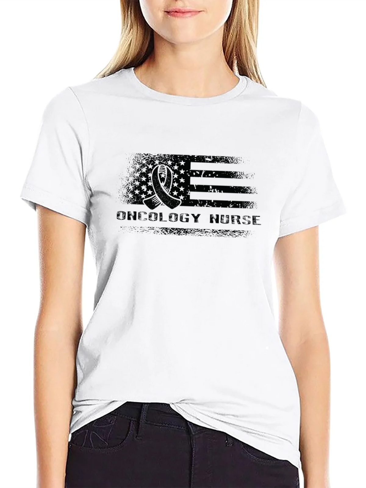 Oncology Nurse American Flag T-Shirt product image 8