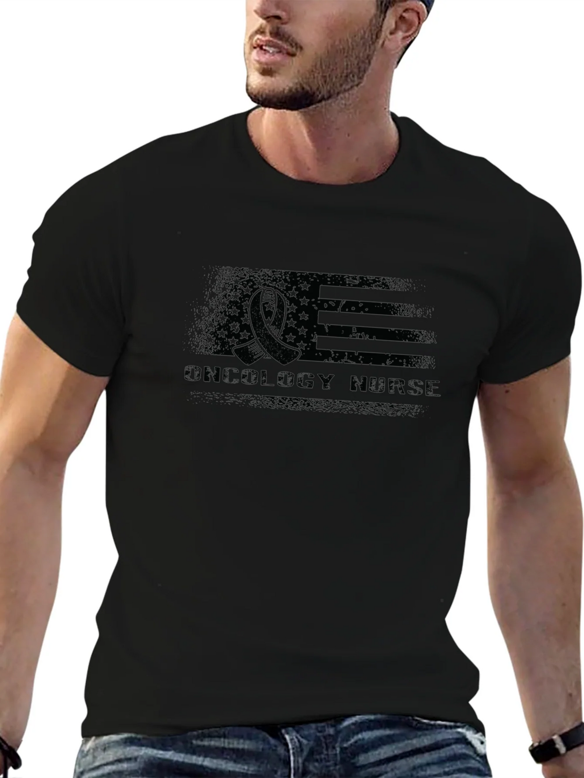 Oncology Nurse American Flag T-Shirt product image 6
