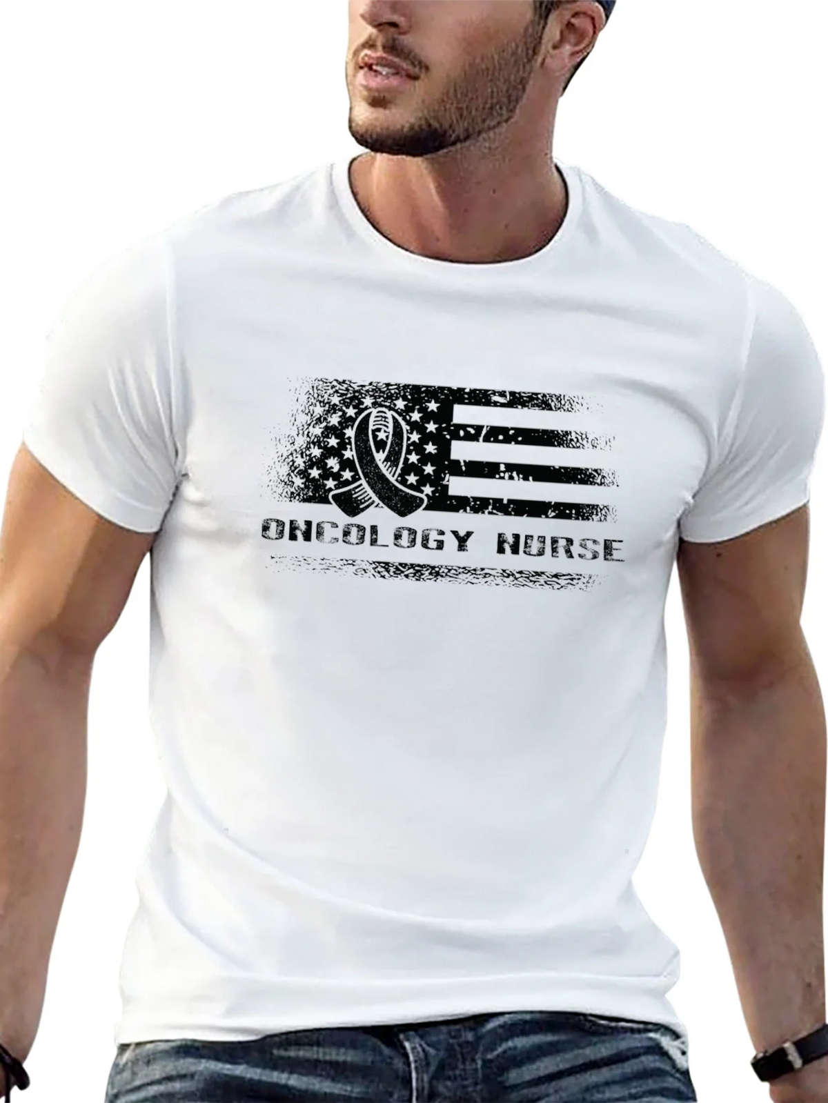 Oncology Nurse American Flag T-Shirt product image 12