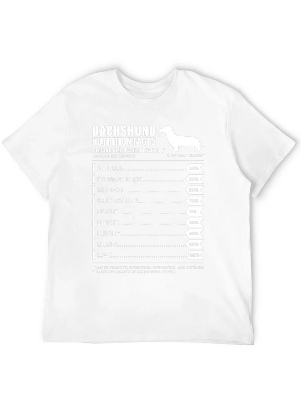 Dachshund Nutrition Facts Graphic Tee product image 11