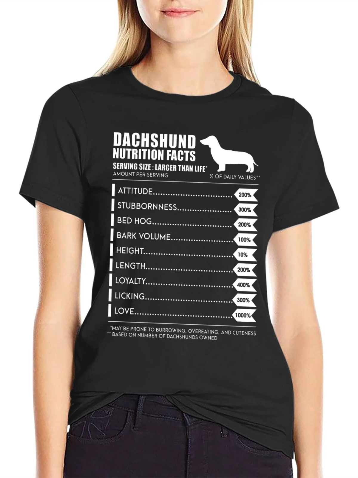 Dachshund Nutrition Facts Graphic Tee product image 2