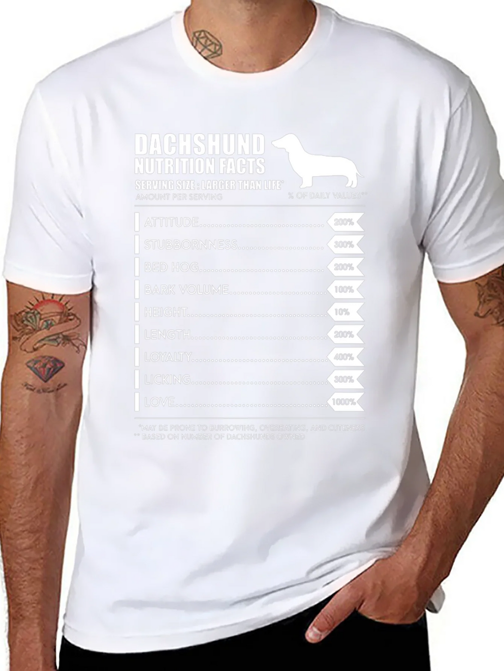 Dachshund Nutrition Facts Graphic Tee product image 7