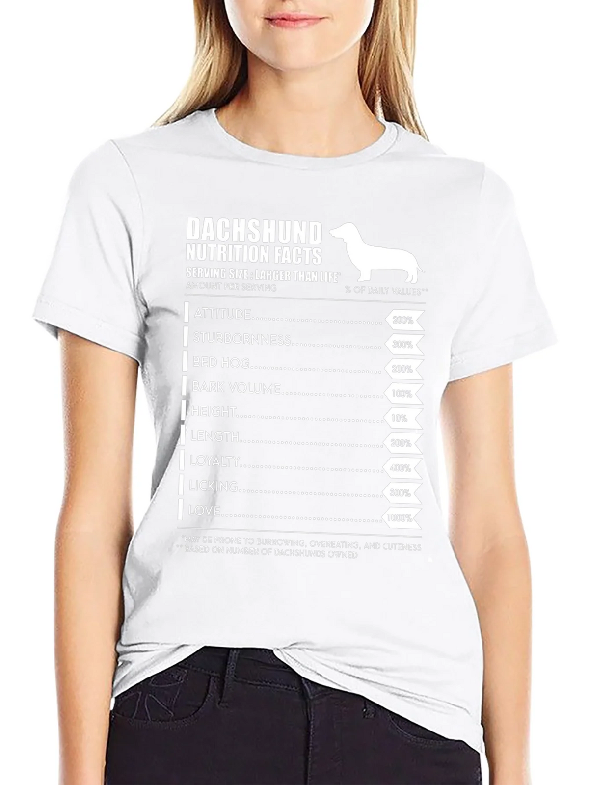 Dachshund Nutrition Facts Graphic Tee product image 8