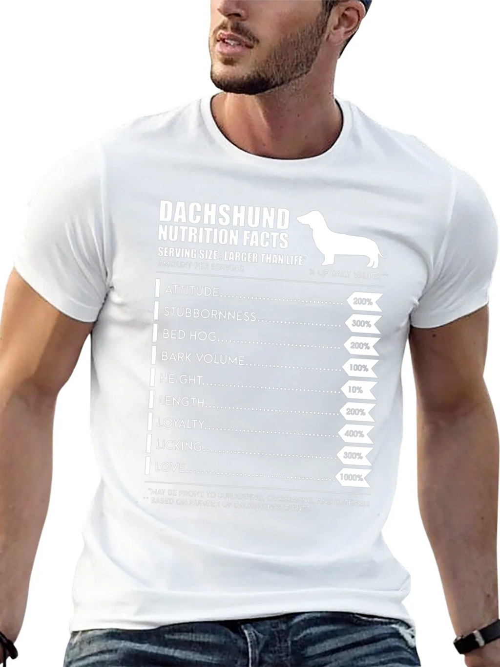 Dachshund Nutrition Facts Graphic Tee product image 12