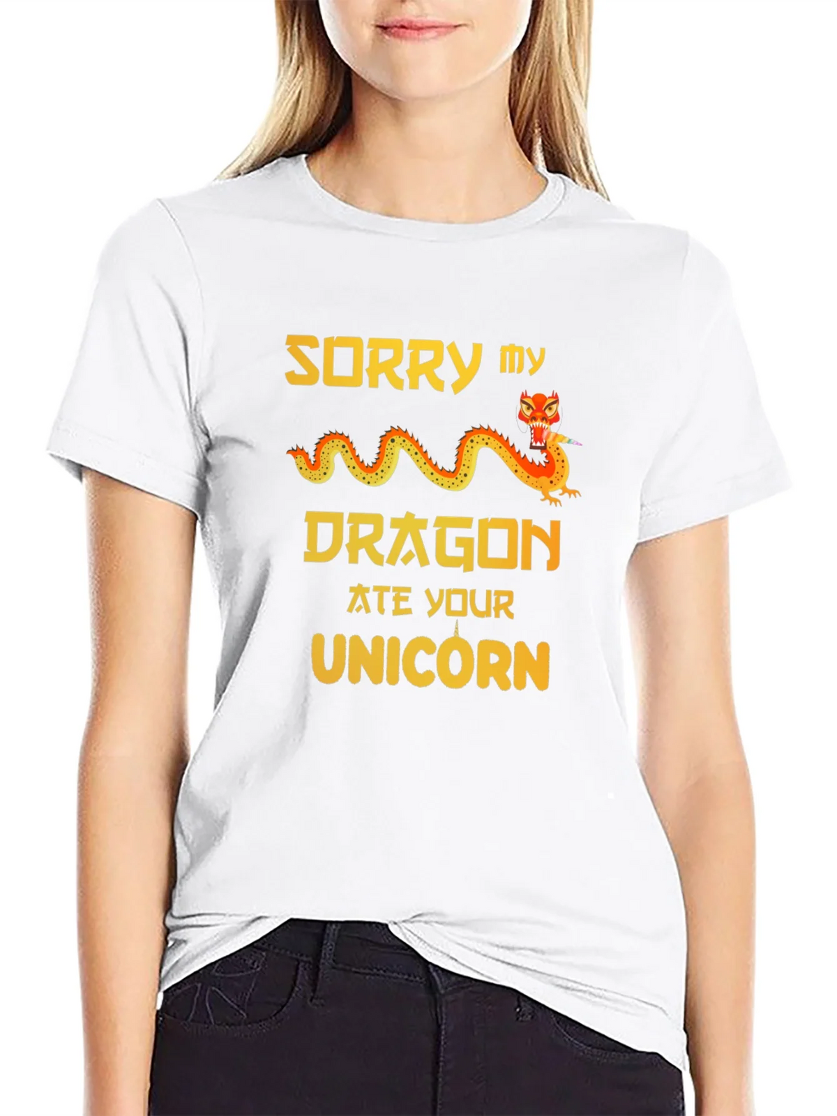 Sorry My Dragon Ate Your Unicorn Graphic T-Shirt product image 8