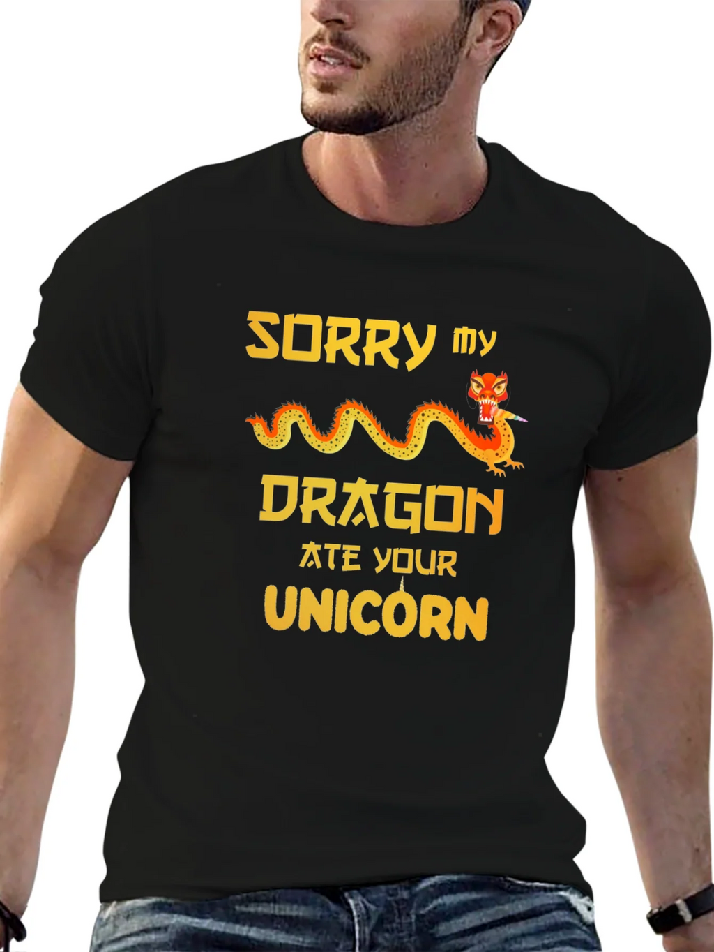 Sorry My Dragon Ate Your Unicorn Graphic T-Shirt product image 6