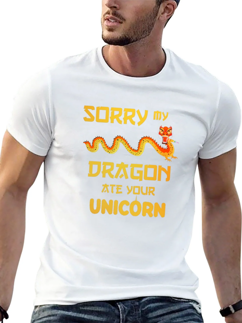 Sorry My Dragon Ate Your Unicorn Graphic T-Shirt product image 12