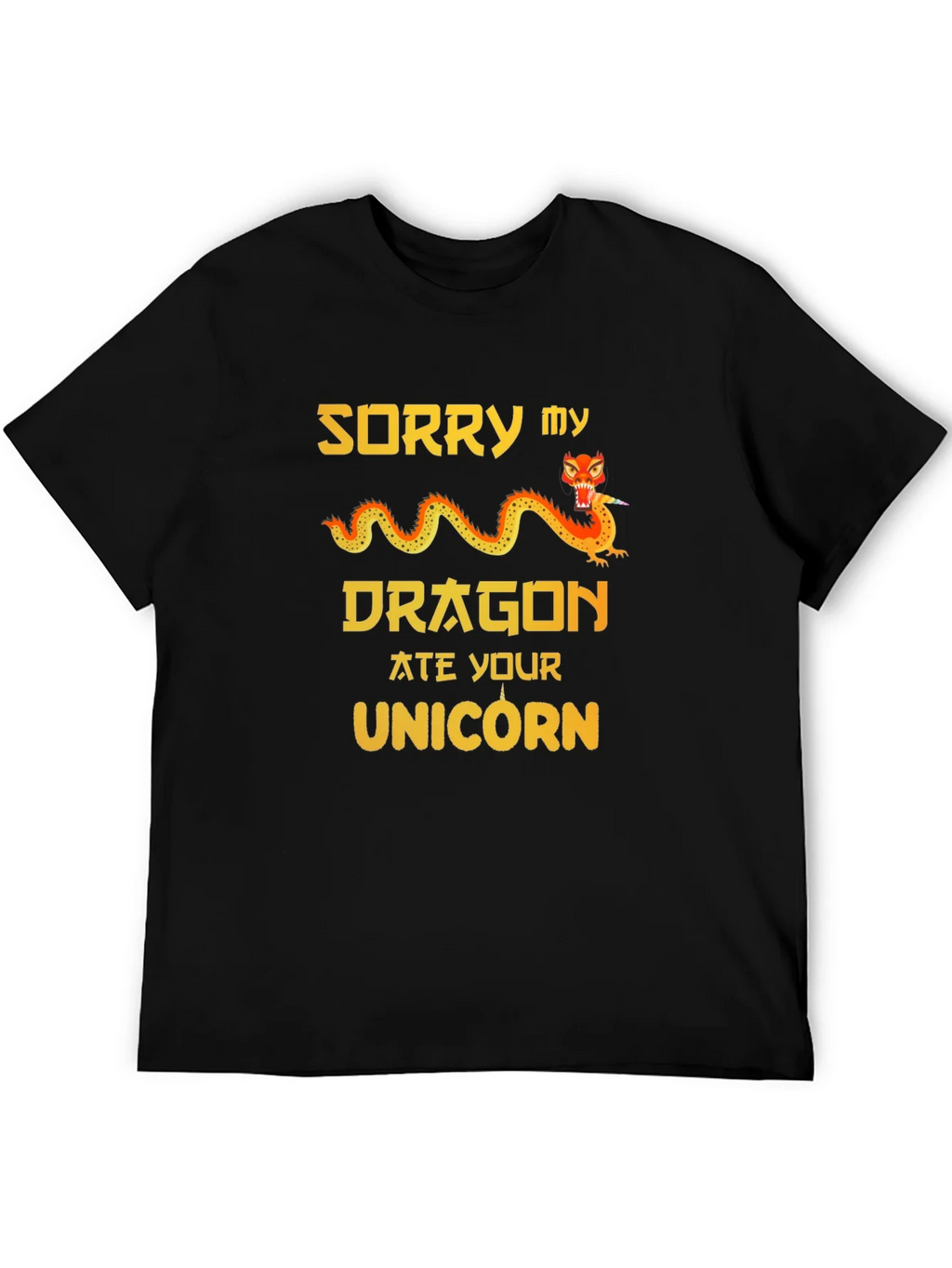 Sorry My Dragon Ate Your Unicorn Graphic T-Shirt product image 5
