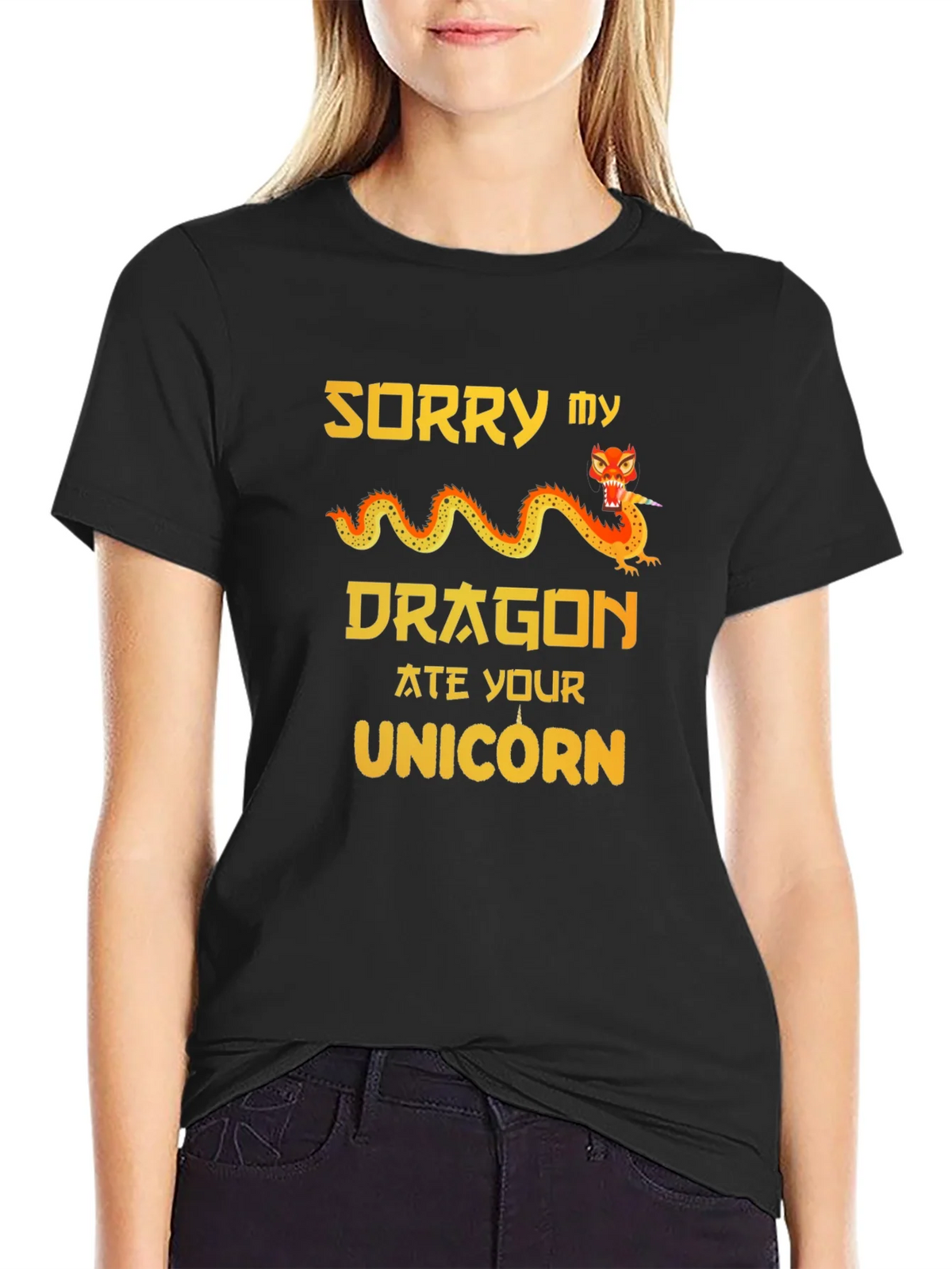 Sorry My Dragon Ate Your Unicorn Graphic T-Shirt product image 2