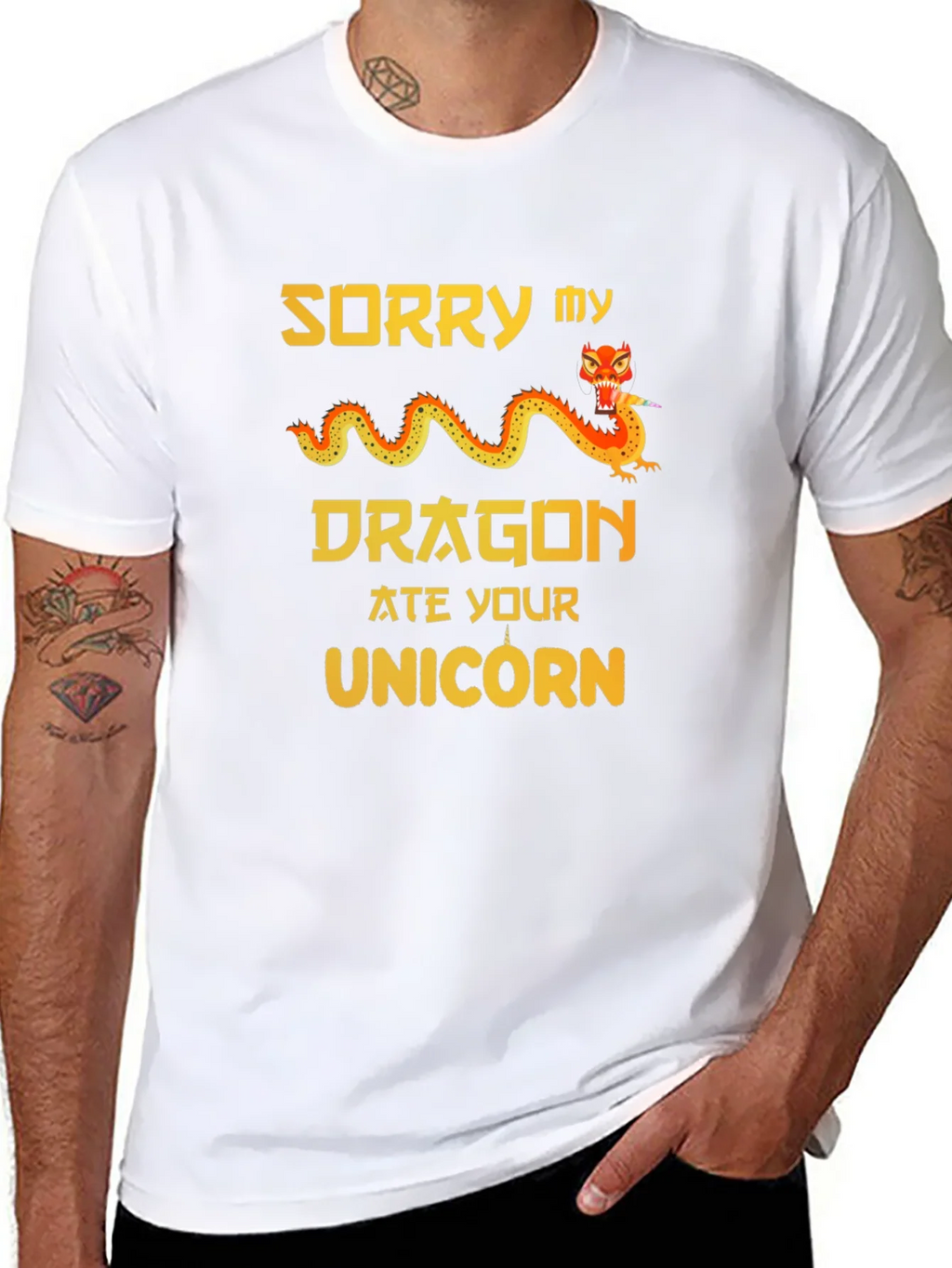 Sorry My Dragon Ate Your Unicorn Graphic T-Shirt product image 7