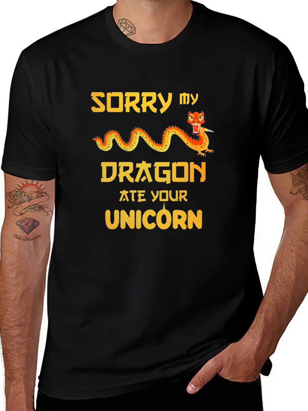 Sorry My Dragon Ate Your Unicorn Graphic T-Shirt product image 1