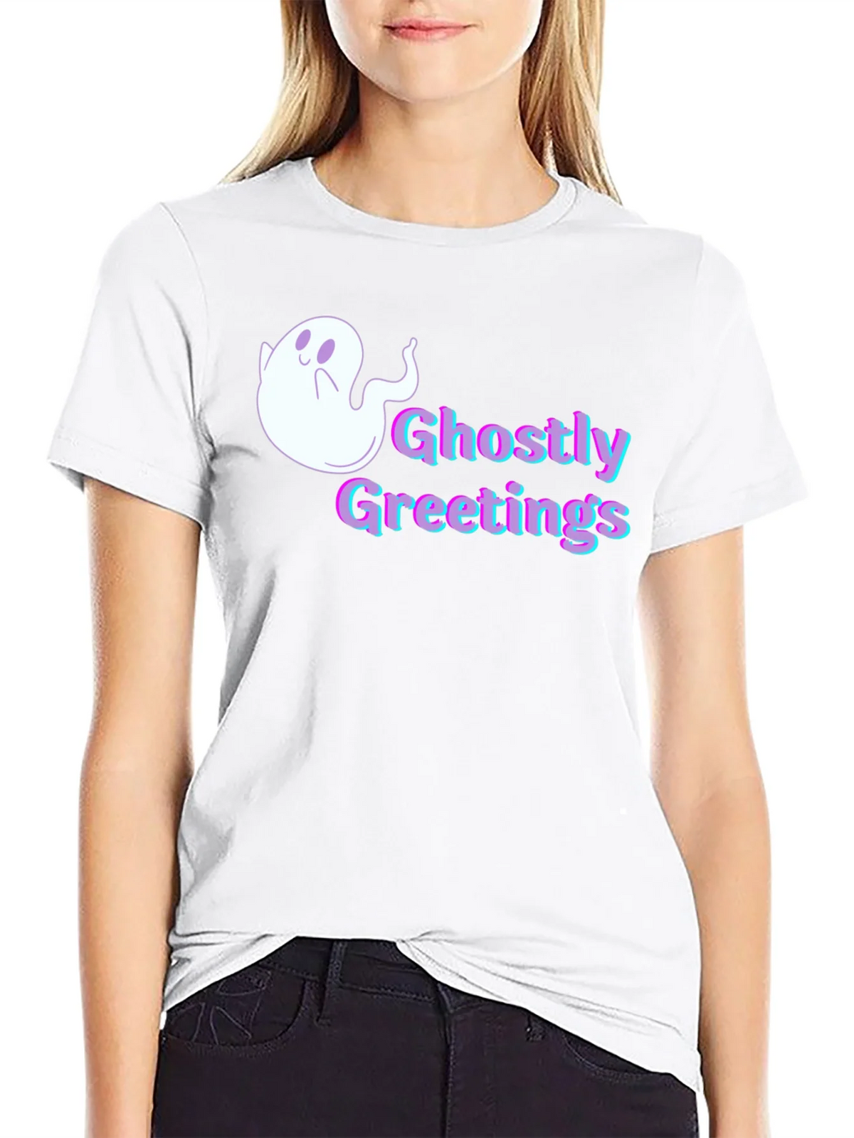 Ghostly Greetings Graphic Tee - Halloween Style product image 8
