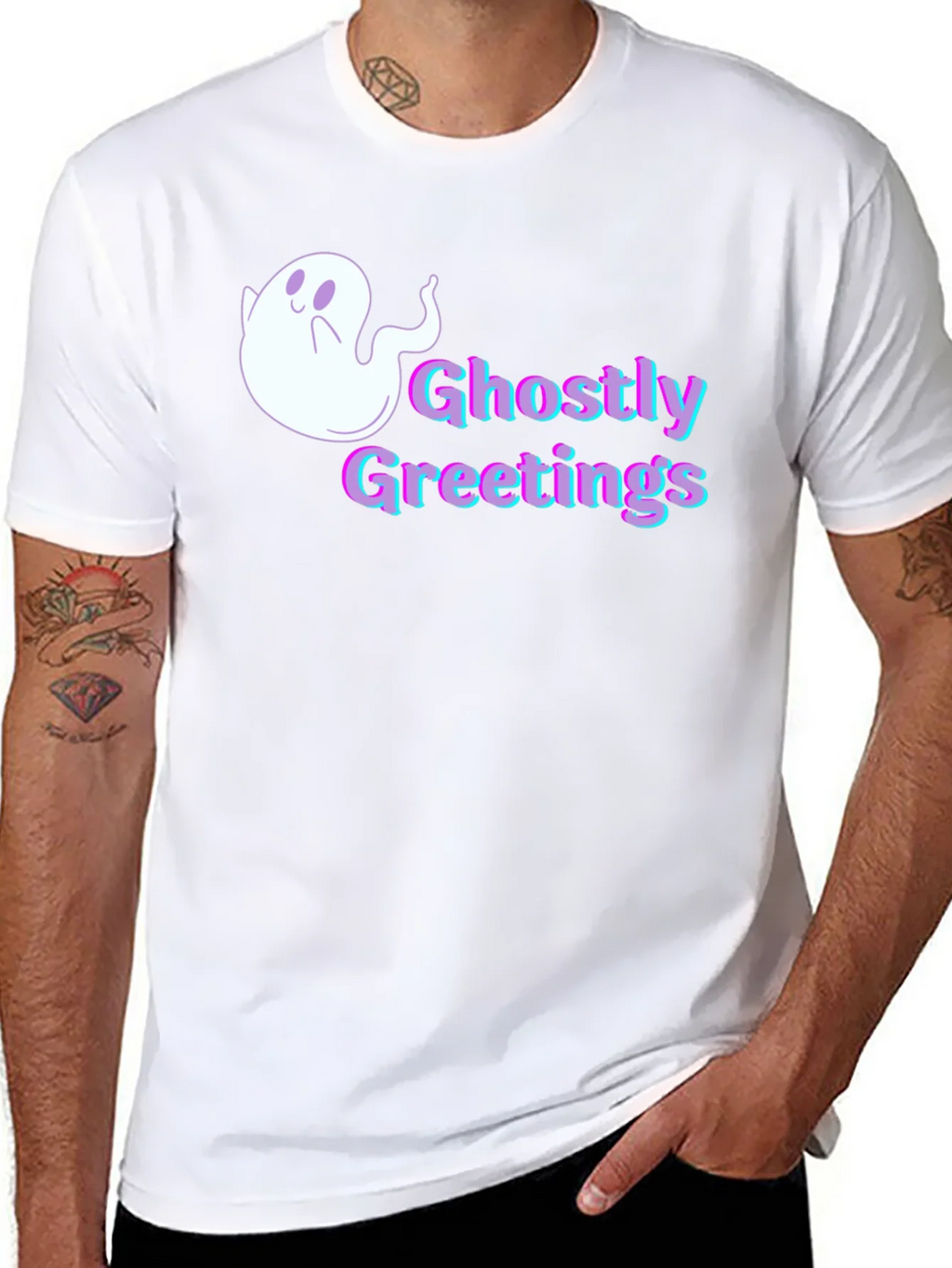 Ghostly Greetings Graphic Tee - Halloween Style product image 7
