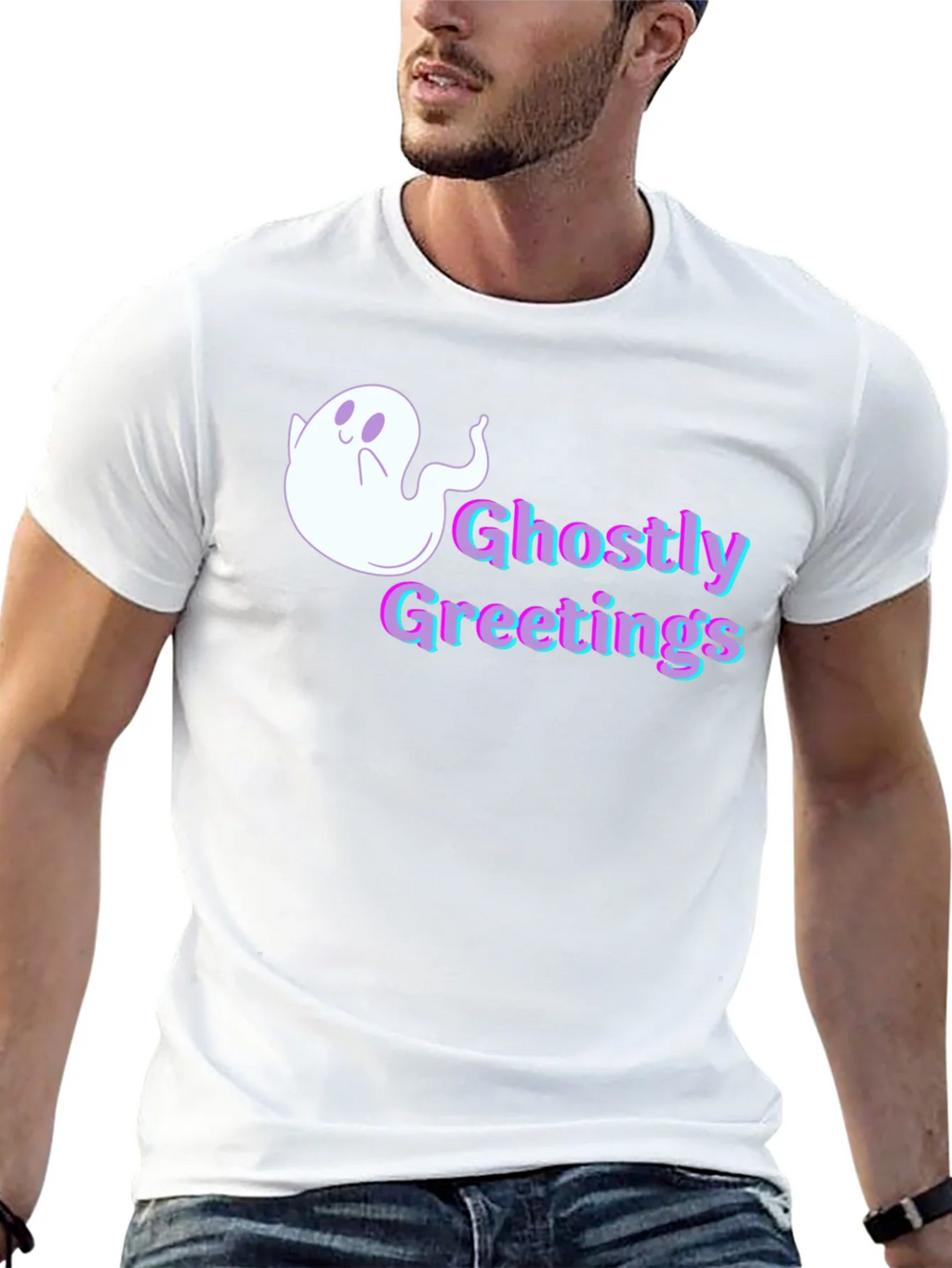 Ghostly Greetings Graphic Tee - Halloween Style product image 12
