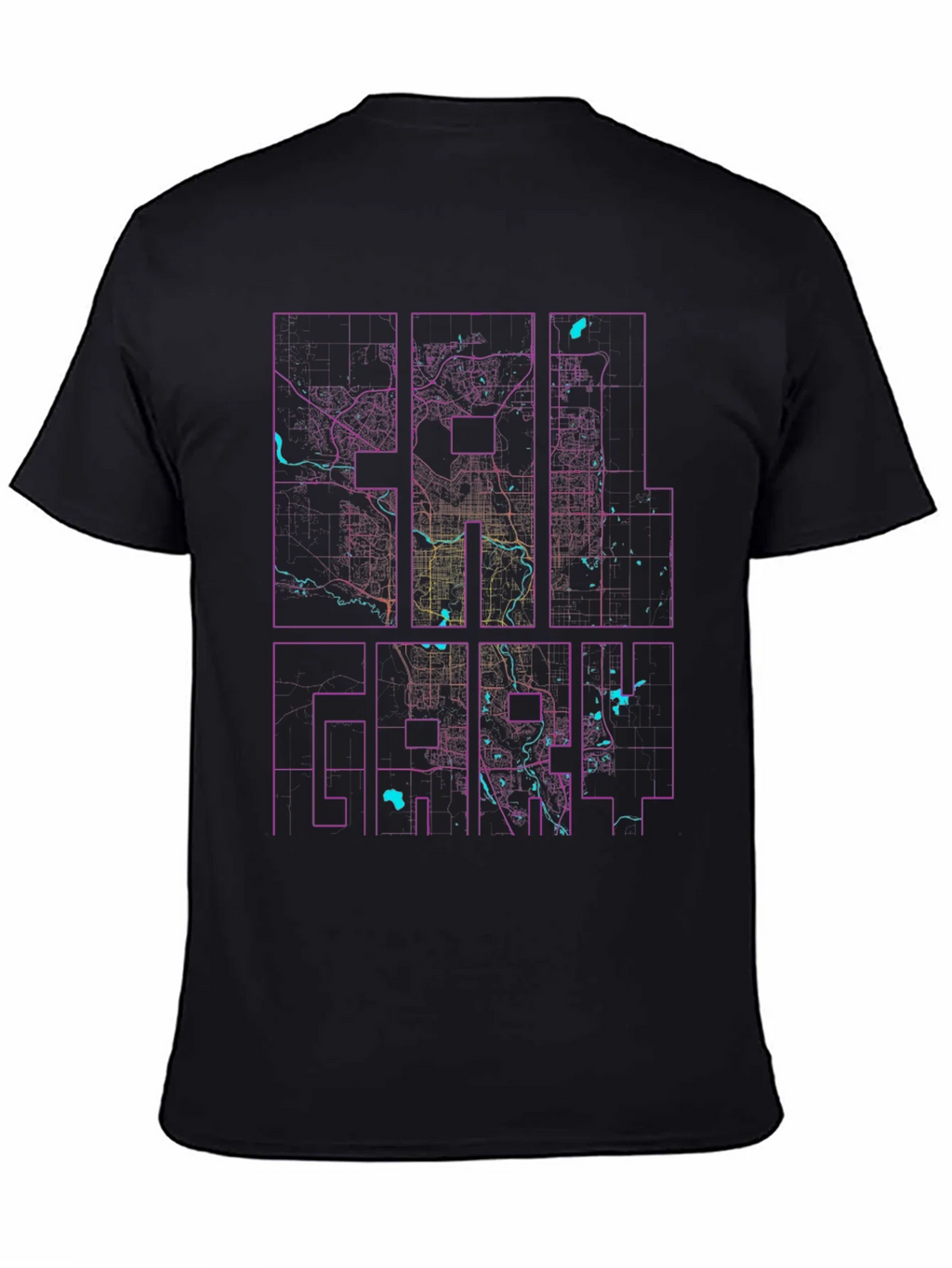 Calgary City Map Graphic Tee - Black Urban Style Shirt product image 4